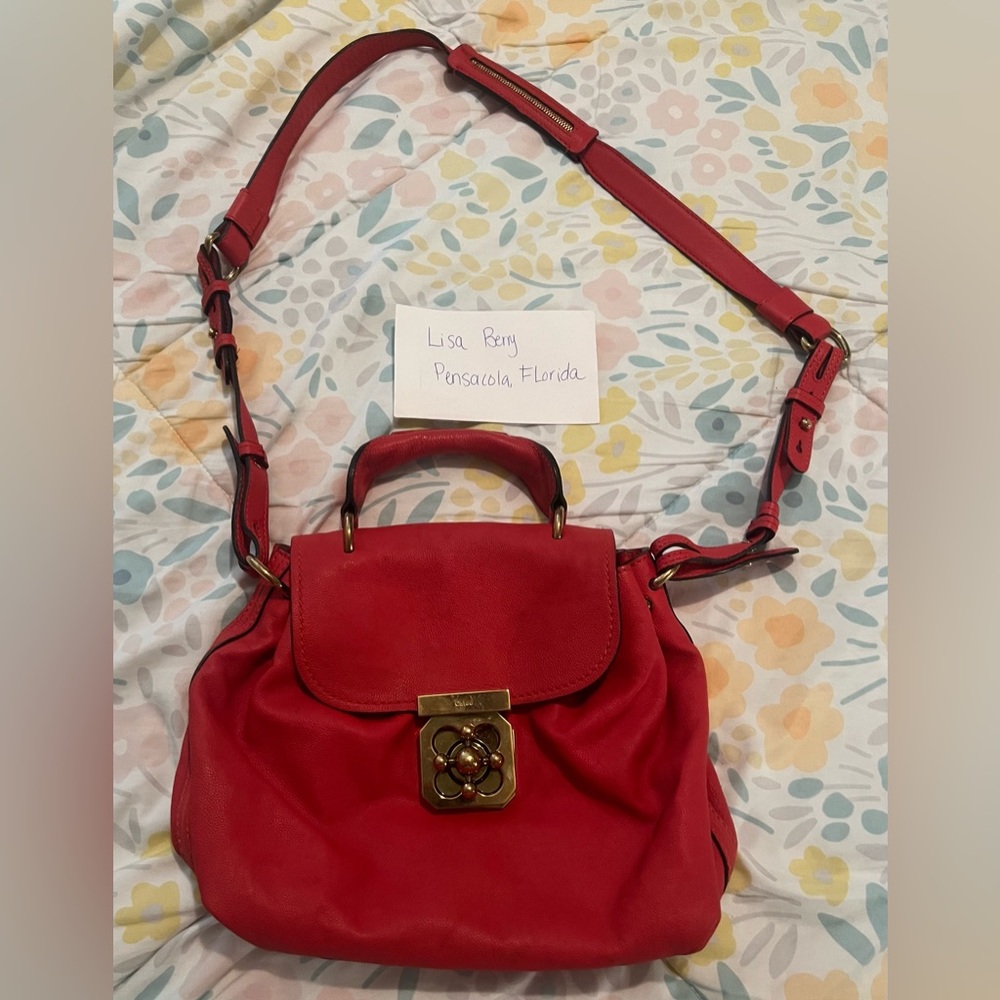 Chloe Red Elsie 2 Way Bag